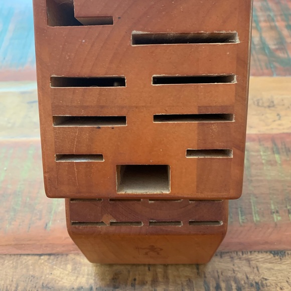 Zwilling JA Henckels Knife Block 18 Slot Wooden Holder Only Steak Chef used - Picture 3 of 10